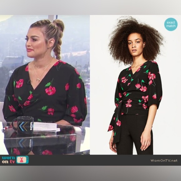 Zara Floral wrap top size xs - Picture 5 of 5